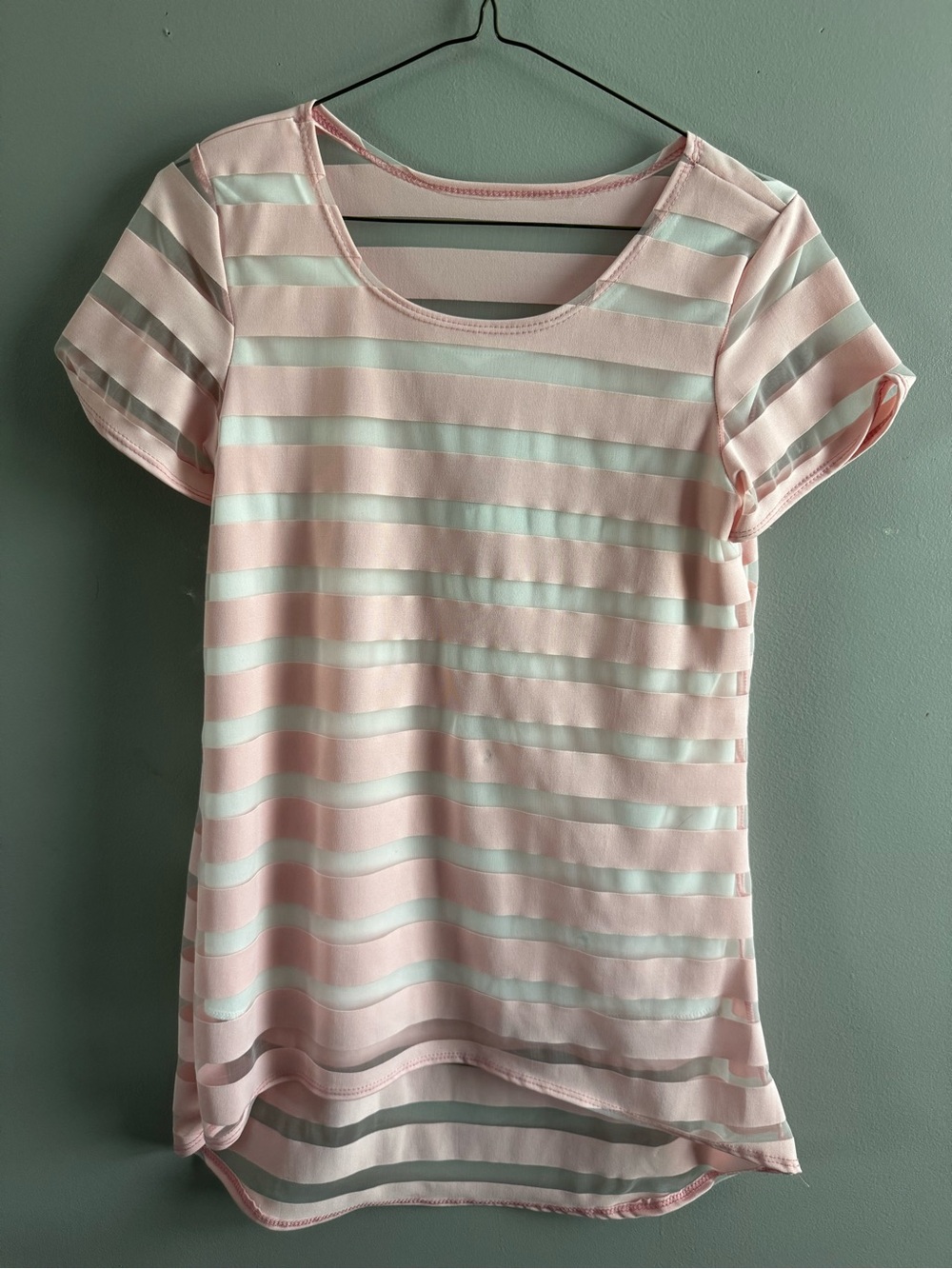 Star Vixen Pink and White Striped Short Sleeve Tee